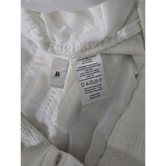 Ann Taylor Factory Women’s White Textured Slim Ankle Pants Size 4 - Picture 5 of 8